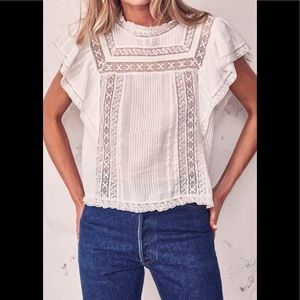 LoveShackFancy Victorian Sahara Ruffle Top SzXS⚡️